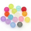 YC 200pcs 10mm Mixed Color Round Unpolished Frosted Acrylic Beads