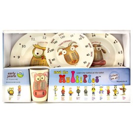 theMultiples Award Winning Times Table Dinnerware 4-Piece Early Years Boxed Plate, Bowl and Tumbler Set