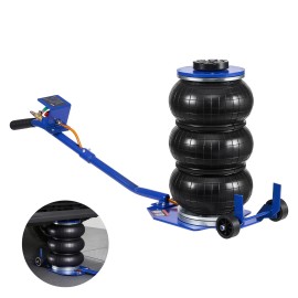 3 Ton/6613 Lbs Triple Bag Air Jack Fast 1-6 s Lifting Pneu Steel Pipes Car Jacks Lift 17.7 Inch/450 mmDefault: Default