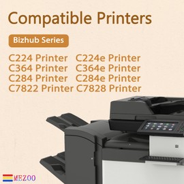 MEZOO TN-321 TN321 Toner Cartridge Black Cyan Magenta Yellow Replacement for TN321 A33K130 A33K430 A33K330 A33K230 Toner for Bizhub C224e C364e C284e C224 C284 C364 C7822 C7828 Printers(4 Pack
