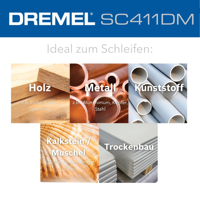 Dremel MAX Hochleistungs-Schleifscheibe (SC411DM), 3 Aluminiumoxid-Schleifscheiben mit 3,2 mm Durchmesser