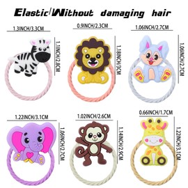 Pack of 60 Animal Hair Bobbles Girls Cartoon Elastic Hair Bands Girls Accessory