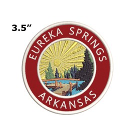 Lake Dock - Eureka Springs - Arkansas 3.5" Embroidery DIY Iron or Sew-on Decorative Patches Vacation Adventure Theme Novelty Applique
