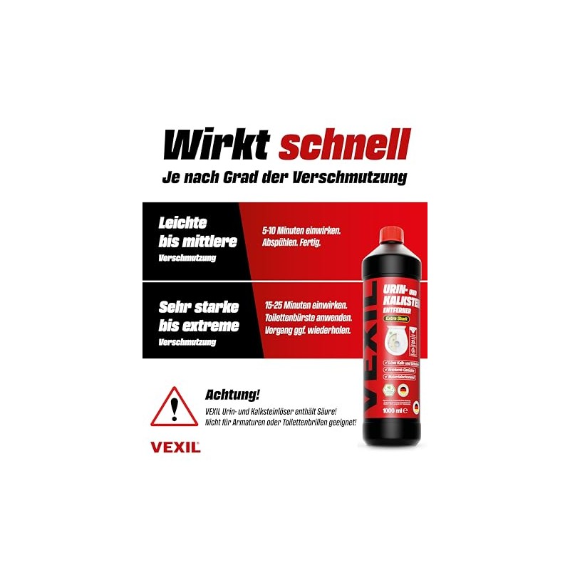 VEXIL® Urinsteinentferner EXTRA STARK - 2x 1000 ml - entfernt