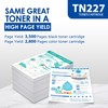 TN-227 TN227 2BK/C/M/Y High Yield Toner Cartridge Compatible for TN227