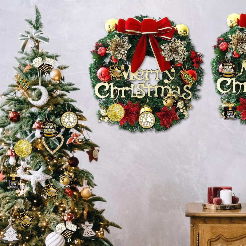 32 Pcs Happy New Year Hanging Ornament Decorations for Christmas
