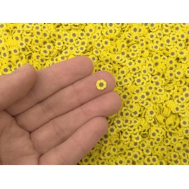 Tiny Resin Yellow Sun Flower Sprinkles, Mini Fimo Fake Flower Slices, Resin Charms Embellishment, Decoden Sunflower Sprinkles, for DIY crafting Projects Decoration (20 Gram)