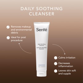 Sente Sent Daily Soothing Facial Cleanser For Dry and Sensitive Skin - Gently Removes Oil, Impurities and Makeup - with Vitamin E - 5.5 Fl Oz