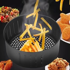 Tissting 2.6L Air Fryer Basket, Non-Stick, 7.5x3.7in, Electric, Reusable Drainer Basket for Frying Baking Grilling