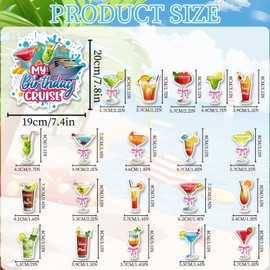 My Birthday Cruise Door Magnets - Cosmisun 21Pcs Tropical Drink Cruise Door Decorations Magnetic Summer Cocktail Drink Cruise Ship Door Decorations Bow Birthday Magnet Stickers for Carniva Cabin Party