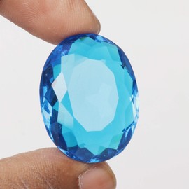 REAL-GEMS Blue Topaz 54.80 Ct Oval Shaped Healing Crystal