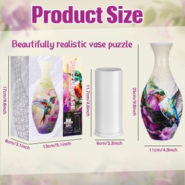 Silipull 2 Set 3D Puzzle Vase 3D Puzzle Flower Vase Crafted from 160 Curved Plastic Pieces DIY Housewarming Gift for Flower Arrangements and Home Decoration