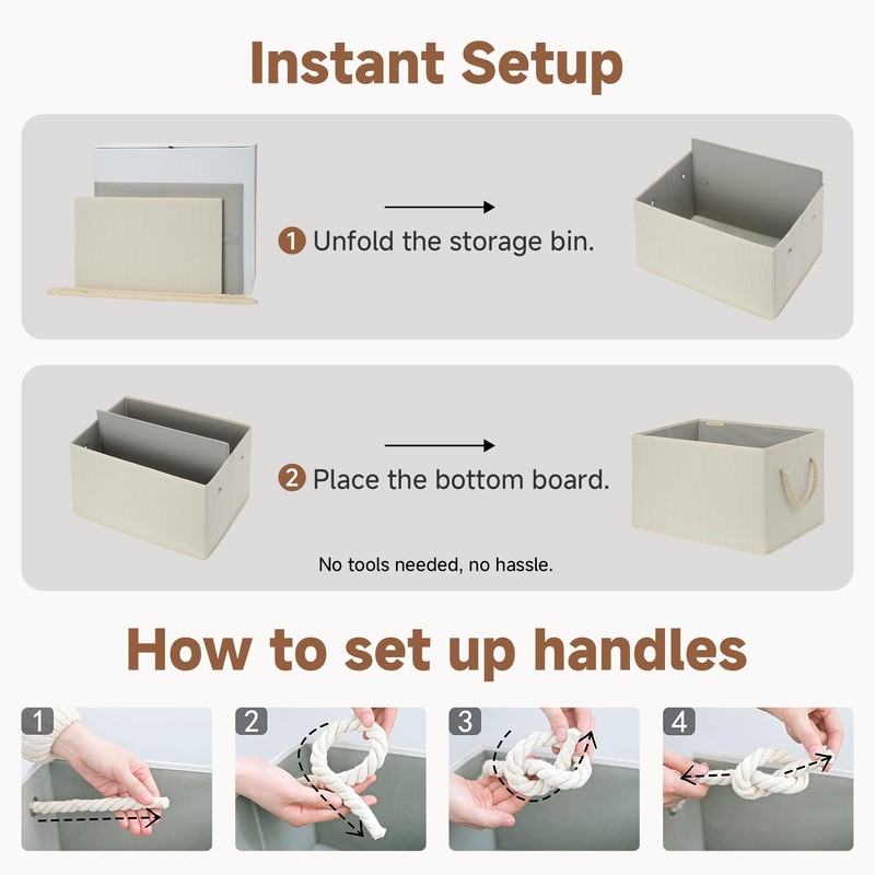 StorageWorks Fabric Storage Bins for Shelves, Storage Baskets for Closet