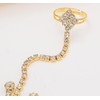 Wovanoo Rhinestone Finger Ring Bracelet Crystal Hand Chain Ring Bracelets
