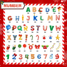 134 Pcs Christmas Letters Bulletin Board Decoration 5 Inch Christmas Letters Combo Set for Classroom Cardboard Alphabet Number Cutouts for Bulletin Board Home School Decor(Candy Style)