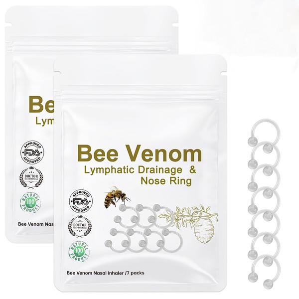 BSOON Bee Venom Lymphatic Drainage Detoxification Nose Ring, 2 Pack