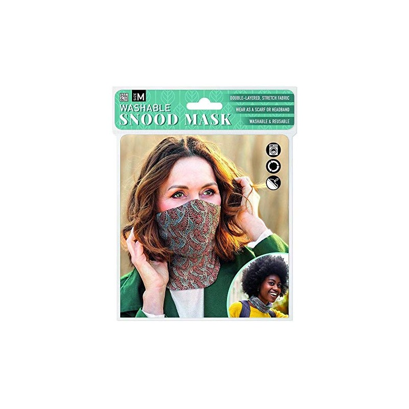 History & Heraldry Reusable Washable Fabric Snood (Burgundy Paisley) -