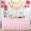 Pink Table Skirts for Rectangle Tables 8ft Spandex Table Covers