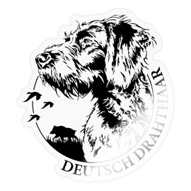 Spreadshirt German Wirehaired Dog Hunting Dog Sticker, 10 x 10 cm, Transparent Glossy