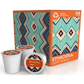 Atlas Coffee Club Coffee Pods – Light Roast, Single-Origin Ethiopia, 24 Count – Compatible with Keurig K-Cup Brewers – 100% Recyclable, Premium Arabica Coffee