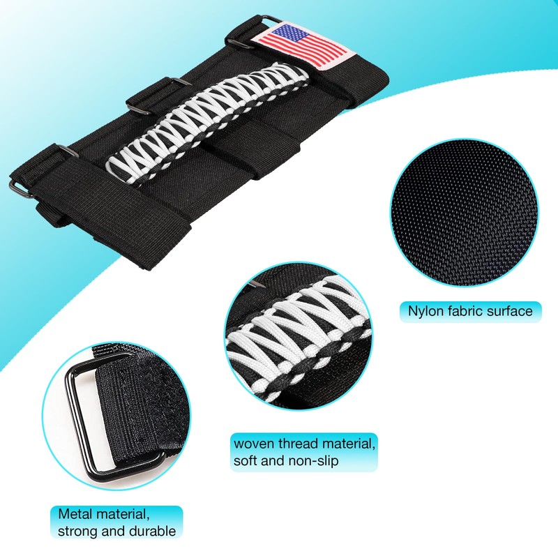 Gaizon 4 Pack Grab Handles Roll Bar Paracord Handgrip Handles