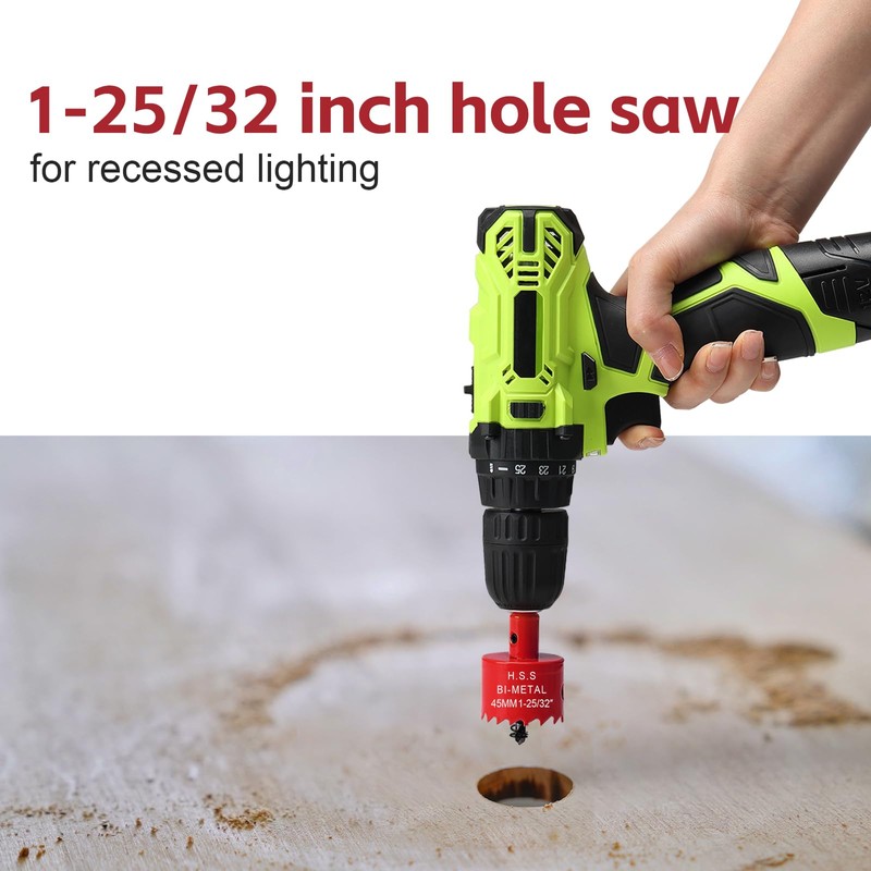 45 mm Hole Saw, Bi-Metal Circular Saw for Wood, HSS