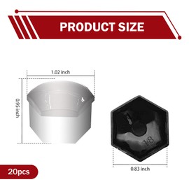 yorpyep 20 PCS Lug Nut Cover, 21 mm Hexagonal Nut Tire Screws Rust-Proof and Dust-Proof Protective Cover, Wheel Hub Decorative Plastic Shell with Removal Tool, for Most Cars Tire Accessories (Silver)