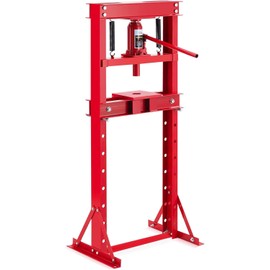 12T Hydraulic Shop Press, 26000lbs Hydraulic Press H-Frame 4-Hold Adjustable Height with Movable Plates for Garage