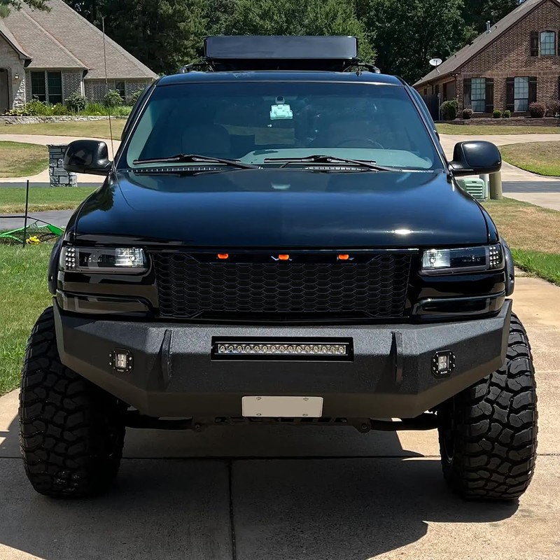 Spec-D Tuning Glossy Black Mesh Grille w/LED Lamps Compatible with