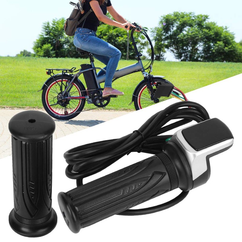 1 Pair Electric Bicycle Handlebar with LCD Power Display, Accelerator