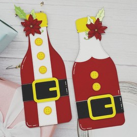 KSCRAFT 2024 October Release Christmas Metal Cutting Dies Stencils for DIY Scrapbooking Decorative Embossing DIY Paper Card (Christmas Bottle Card Holder)