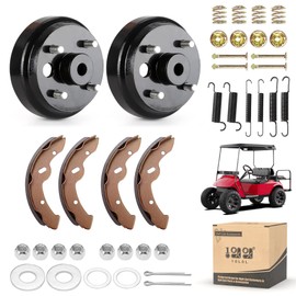 10L0L Golf Cart EZGO Brake Maintenance Kit for 1997-Up Electric EZGO TXT PDS,Incl. Brake Hub Drums & Pads/Shoes & Spring Kit, OEM# 19186G1, 70794G01, 70795G01, 27943G01 (NOT FIT Gas Models)