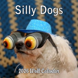 2026 Silly Dogs Monthly Wall Calendar | 12" x 24" | Funny Dogs Calendar September 2025 - December 2026