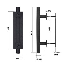 TTBDDM Sliding Door Handle, Sliding Door Pull Handle, Wooden Barn Door, Door Handle for Sliding Doors, with Mounting Accessories, for Barn Doors and Various Wooden Doors (Square)