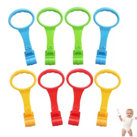 Rings for Cribs, Pack of 8 Baby Hand Rings Handle, Removable Hand Rings, Multicoloured Hanging Rings, Children's Bed Accessories, Pull Rings, Rings for Baby Cots for Baby Toddler Leg Exercise