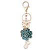 SWJEWEL Flower Blossom Cute Keychain for Women Shiny Rhinestone Faux
