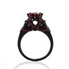 Ringcrown Red 1CT AAA CZ Women's Wedding Ring Black Skull