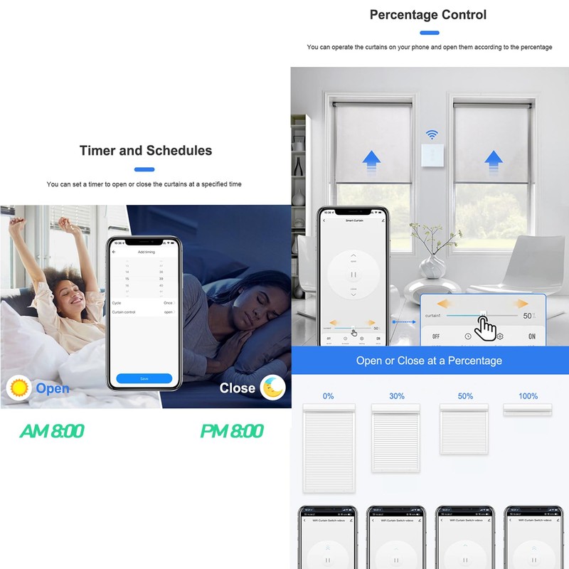 Nicoone Smart WiFi Roller Shutter Switch, Roller Shutter Timer, Voice