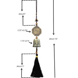 Traditional Lucky Feng Shui Wind Chime Bell Hanging Ornament Decoration for Protection Success Peace and Wealth (Bagua)
