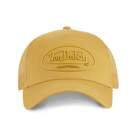 Von Dutch Men's & Women's Adjustable Cap, Logo Trucker Cap, Mustard, One Size