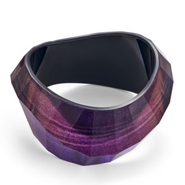 ENSKEFEN Purple Chunky Acrylic Resin Bangle Bracelet for Women Vintage Wide Irregular Geometric Resin Bracelets Bold Statement Heavy Large Acrylic Bangles