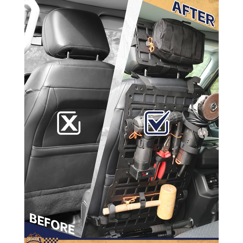 Broaddict Rigid Molle Panels fit for Vehicles + Headrest Molle