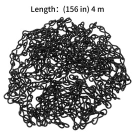 KEILEOHO 2 Pack 156 inch Black Hanging Chains with 60 S-Hooks and Buckles, Bird Feeder Chain, Small Picture Chain Hanging, Hanging Chain for Hanging Plants, Wind Chimes, Garden Planters, Decor