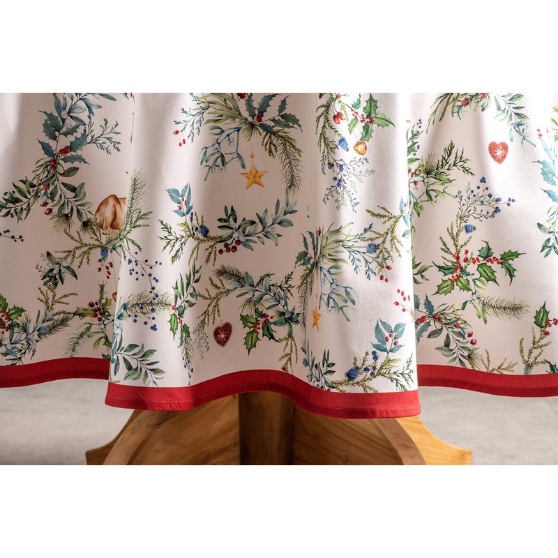 Maison d' Hermine Holly Time 100% Cotton Tablecloth Kitchen Dining