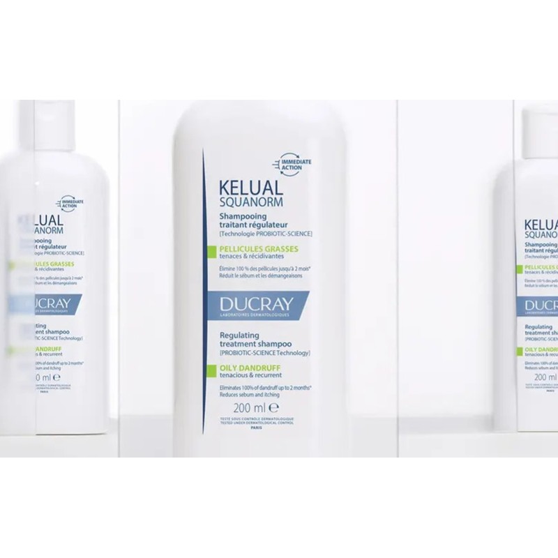 Shampoo Anticaspa Grasa Ducray Kelual Squanorm Tratante Cuero Cabelludo Graso