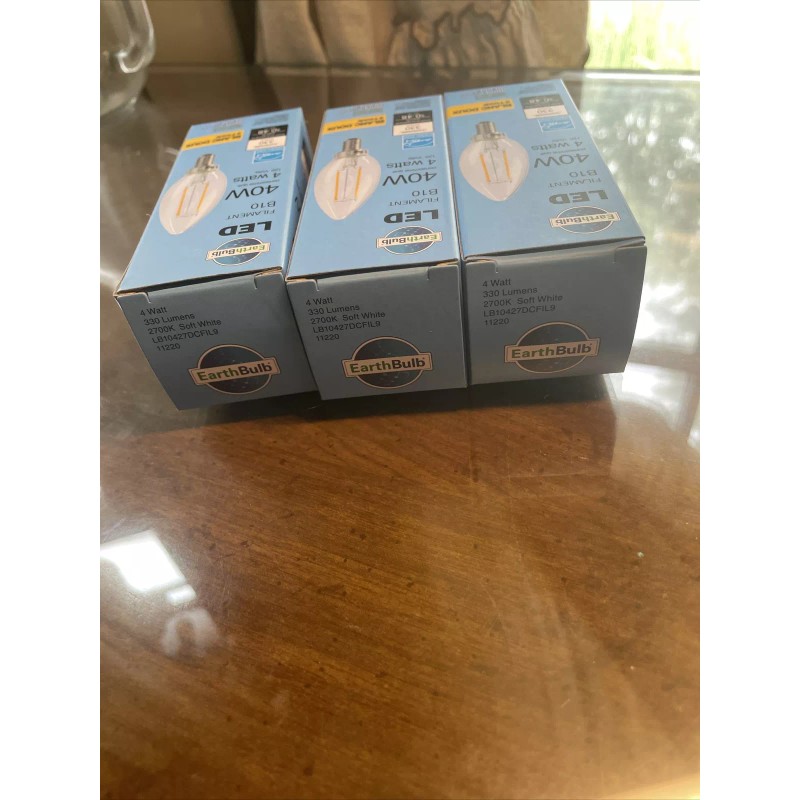 EarthBulb - 3 Pack - LED B13 60W Soft White