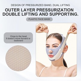 Chin Strap for Double Chin V Line Face Lifting Chin Mask Chin Strap with 2 Gel Mask Reusable Double Chin Lift Mask Breathable and Comfortable Used to Enhance the Jawline for Women Men