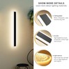 Mikeru Modern Wall Light, 3000k-6000k Dimmable Sconce 23.6inch Black Exterior