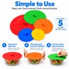 5-Piece Silicone Suction Lid Cover Set – Reusable Heat-Resistant Microwave