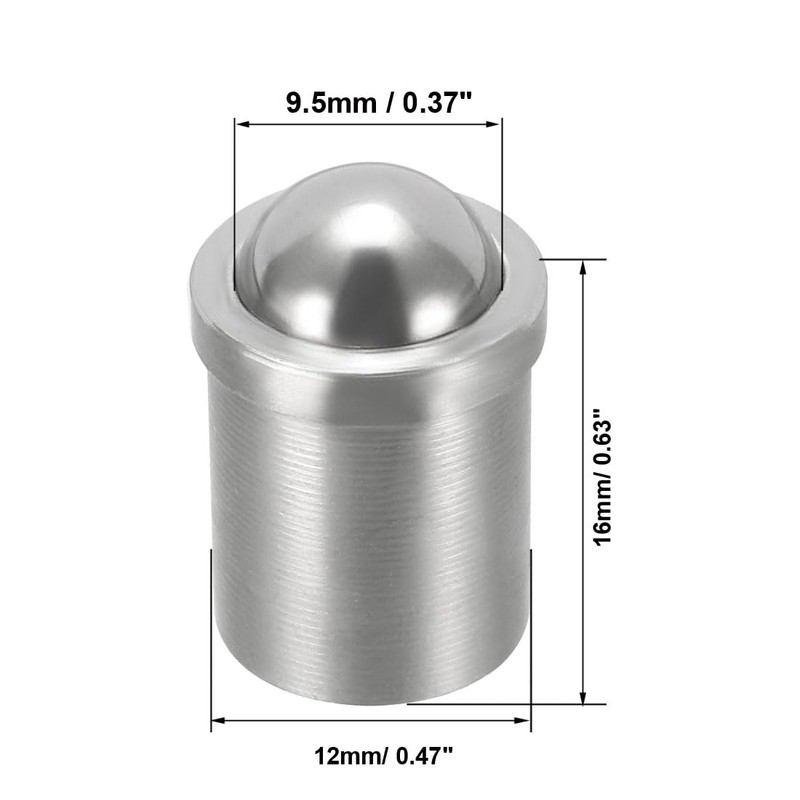 sourcing map Door Cabinet Closet Drawer 12mm Dia Stainless Steel